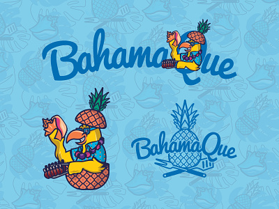 BahamaQue Barbeque art brand branding design graphic design icon illustration logo logo design restaurant branding vector