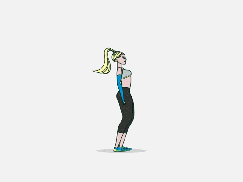 Sara-Burpees 2d animation animation crossfit exercise fitness gym gymnastics illustration motion design odd bleat workout