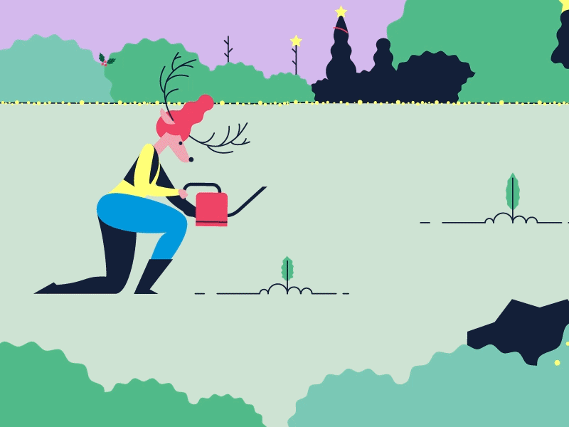 Day 17 #SNFCCXmas animation christmas christmas tree garden gardener motion design park reindeer