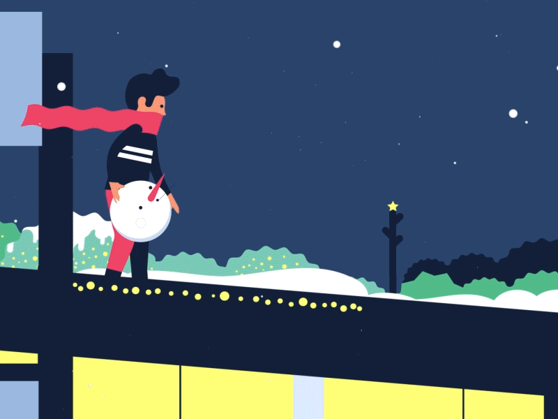 Day 13 #SNFCCXmas 2d animation celebrating character christmas downhill flag illustration santa snow