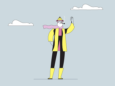 Putting on my fisherman coat animation boat characters fish fisherman illustrations motion design port sea