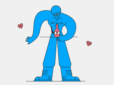 Loooove 01 animation character heart illustration love lover male motion design valentine