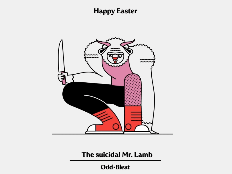 The suicidal Mr. Lamb animation characters easter foodporn goat happy easter illustration lamb meat motion design suicide