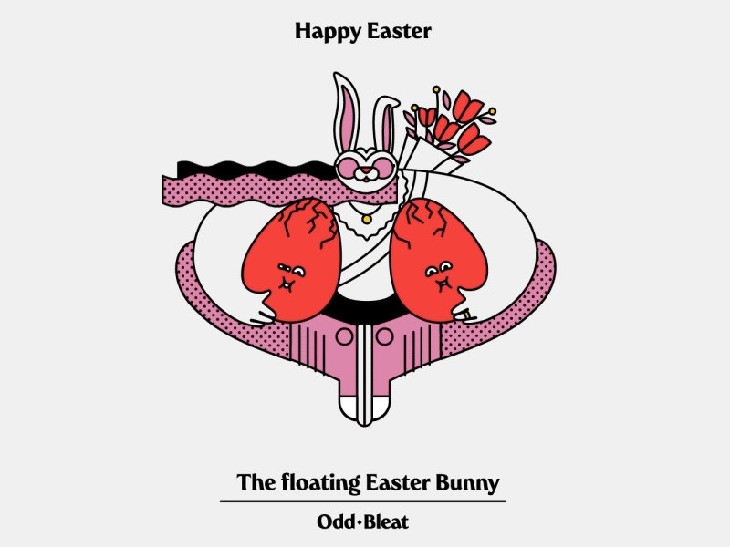The floating Easter Bunny by Odd Bleat on Dribbble