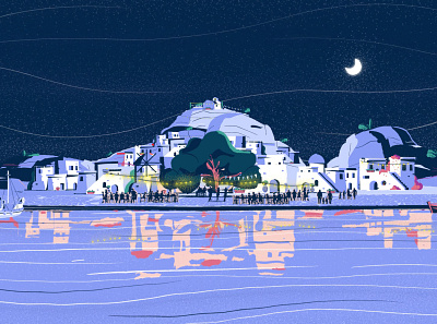 Greek Panigiria 01 2d animation festival illustration motion design music sea summer vibes