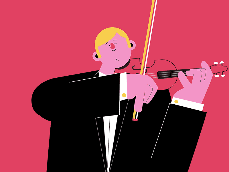 Violin Player 2d animation animation character christmas illustration motion design music orchestra violin violinist