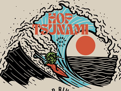 Hop Tsunami Can Design beer branding brew brewery illustration