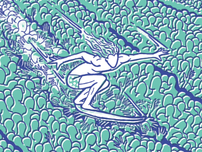 Middle Waves 2017 crowd surf gigposter illustration middle waves surf