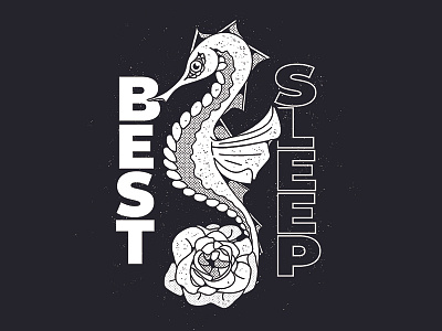 T-Shirt design for the band Best Sleep band gigposter japanese music seahorse shirt