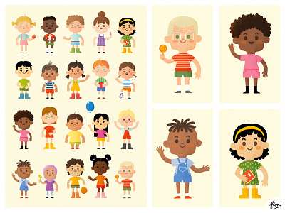 Friends character character design children digital painting illustration inclusivity kids poc poster poster design procreate