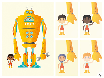 My Robot character character design children digital painting illustration poc poster design procreate robot