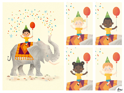 Birthday birthday character character design children digital painting illustration inclusivity poc poster design
