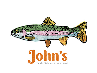 John's Fresh Fish and Seafood branding design identity design illustration logo logodesign procreate