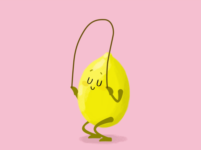 Lemon animation colourfull lemon pink