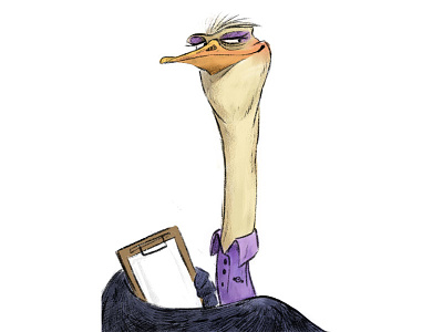 Office Animals - Marge (Inktober 2018) animal bird character character design digital painting illustration inktober job office ostrich photoshop sketch work