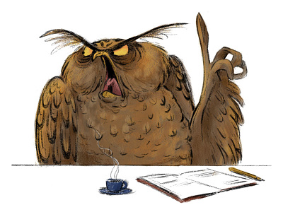 Office Animals - (Inktober 2018) animal bird character character design digital painting illustration inktober job office owl photoshop sketch work