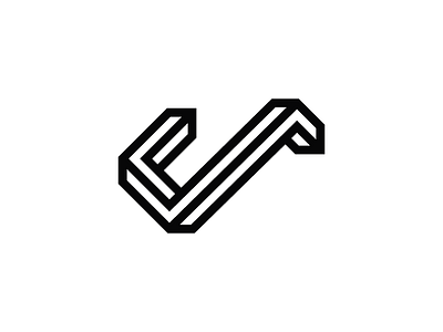 Letter J escher icon illustration j logo type