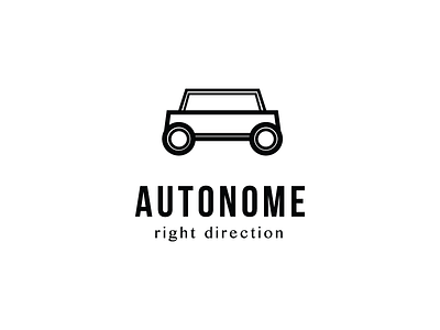 Autonome logo car icon illusion logo