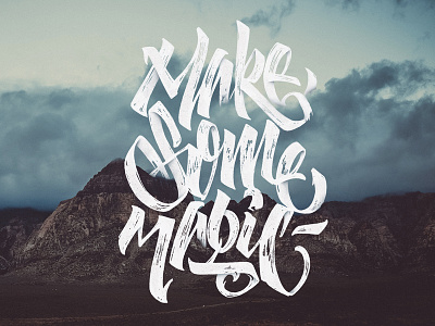 Make some magic calligraphy flow lettering magic quote shade space