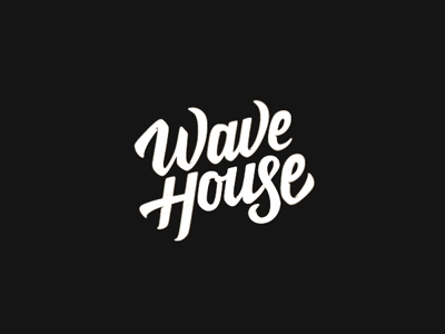 Wave House animation bali calligraphy candy color girl house lettering logo sand surf wave