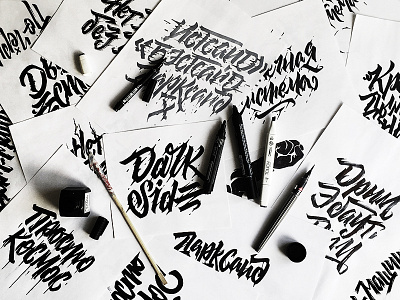 Darkside | Sketches calligraphy darkside drops lettering outfit progress sketches typo wear wip