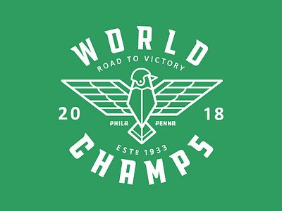 World Champs eagles football green illustration philadelphia typography vector illustration