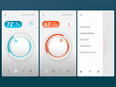 Smart Home App - Settings cooling daily ui heating home ios mobile smart smart home ui user interface zohar lindenbaum