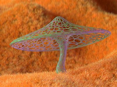 Futuristic Funky Mushroom 3d animation graphic design motion graphics