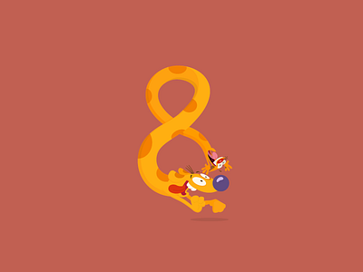 Catdog number 8 cat child daysoftype dog goodtype illustrator letter number tipography type typespire vector