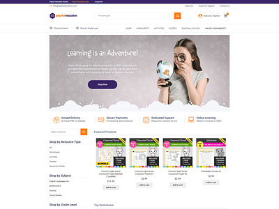 E-Commerce Shop for Playful Education responsive design web design web development