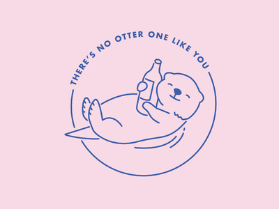 No Otter One Like You beer illustration otter pun