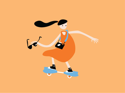 Ripstik character illustration ripstik skateboard vector