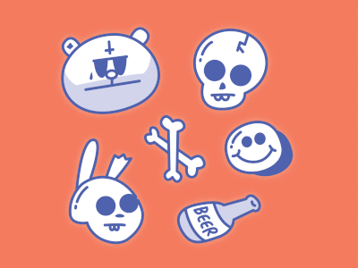 Halloween Stickers cartoon gif halloween icon illustration skull sticker vector