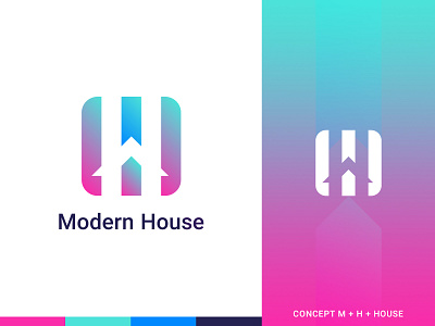 Modern House Logo app art branding clean company creative design gradient icon identity illustration logo logo designer logotype mark minimal minimalist modern real estate vector