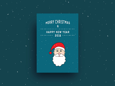 Merry Christmas and Happy New Year 2018 card christmas design greeting illustration new poster santa snow vector year