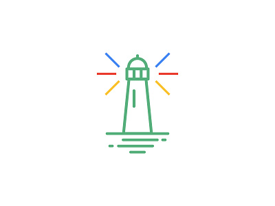 Lighthouse building color creative design google icon illustration lighthouse logo mark sea water