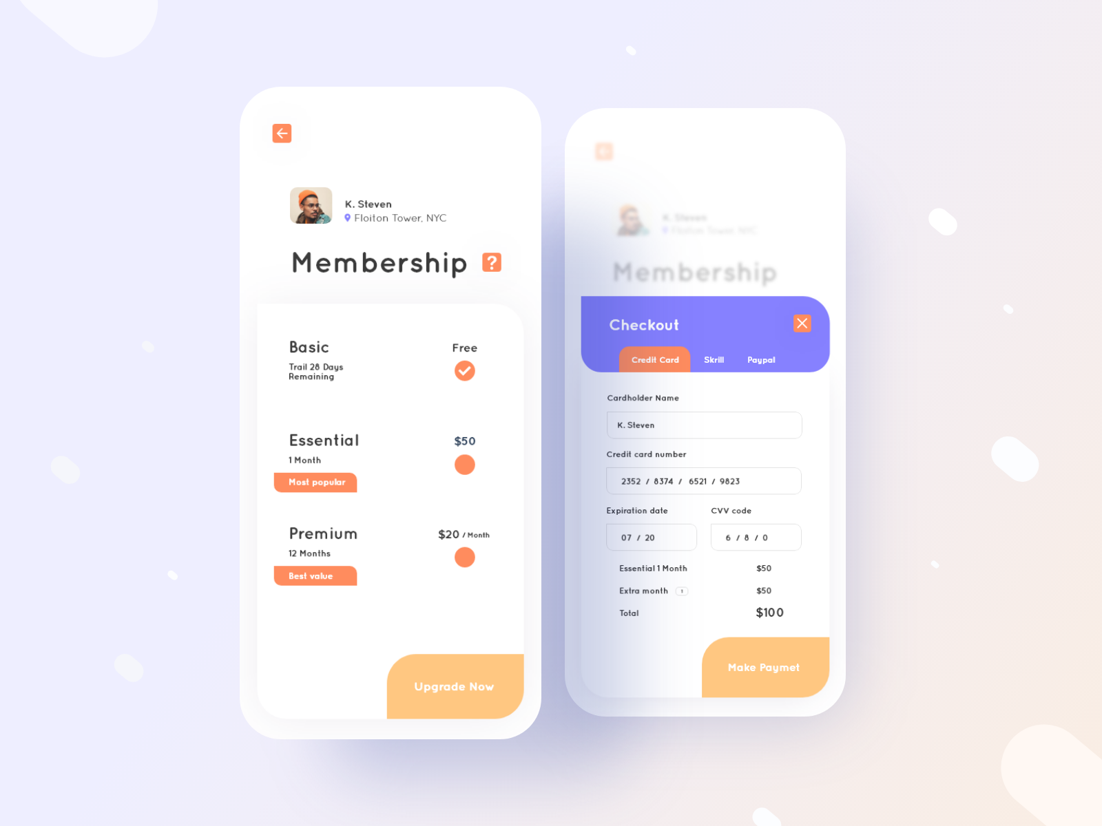 Achtung App Membership Screen UI UX Design by Mustafa Hussain on Dribbble