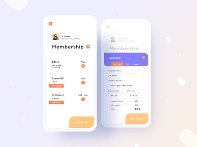 Achtung App Membership Screen UI UX Design appdesign appmenu cards clean color dailyui diary dribbblebestshot habits identity membership card play player portfolio productdesign typography ui uiux ux