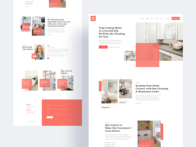 ConCleaner - Cleaner Service Template 2019 trend clean cleaner color design flat interface landingpage service template trendy typography ui ux web webdesign