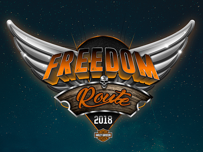 Freedom Route H-D barshield efo harley davidson ilustration motor cycles