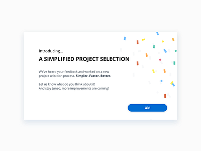 Introducing a new project selection process modal product design user research userzoom