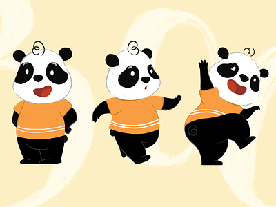Character design - panda bears character design children childrens book illustration panda panda bear playful