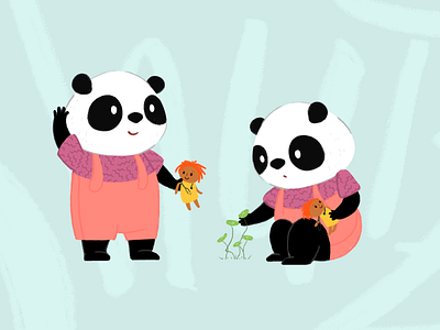 Character design - panda bears