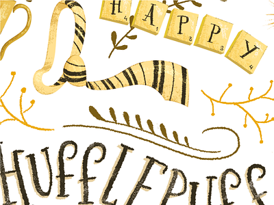 Hufflepuff poster harry potter hogwarts hufflepuff illustration lettering