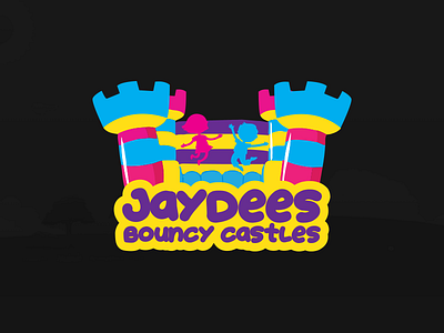 JayDees Bouncy Castle branding castle flat font identity letters logo logotype simple type