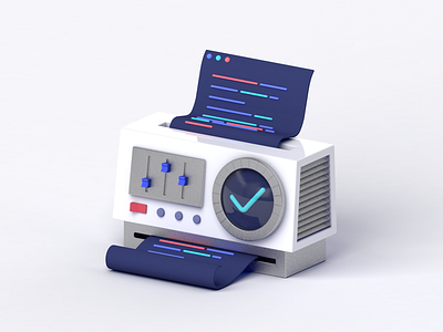 Code Testing Machine 3d algolia c4d code design dieter rams illustration machine minimalist software startup tech validate