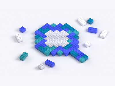 Search Lego Building Blocks 3d algolia build c4d connect design illustration lego magnifying glass minimalist search tech