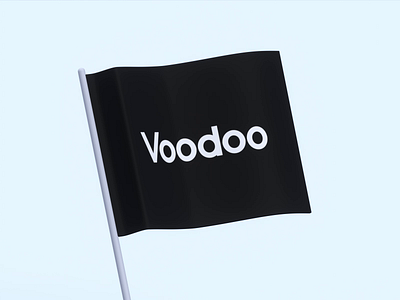 Flag 3d animation black blender design flag illustration loop tech voodoo