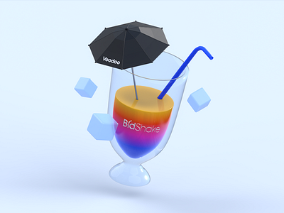 Cocktail Time! 3d asquisition blender cocktail design glass illustration milkshake minimalist umbrella voodoo