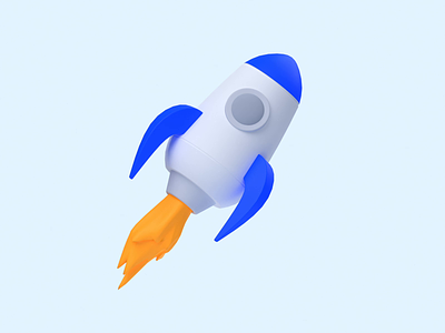 Rocket 3d animation blender design gif illustration loop rocket space startup tech threejs webgl